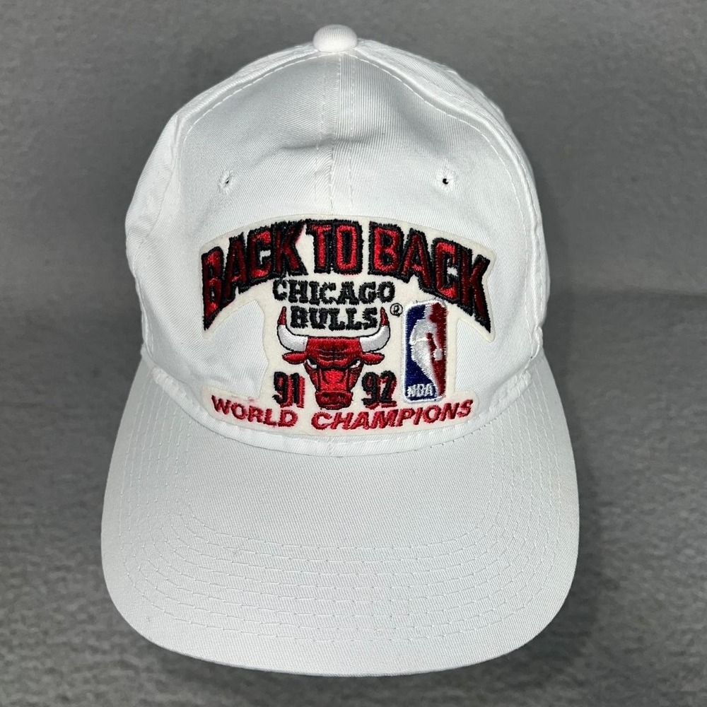 VTG Sport Specialties Chicago Bulls Back To Back Champs Cap White Snapback Hat